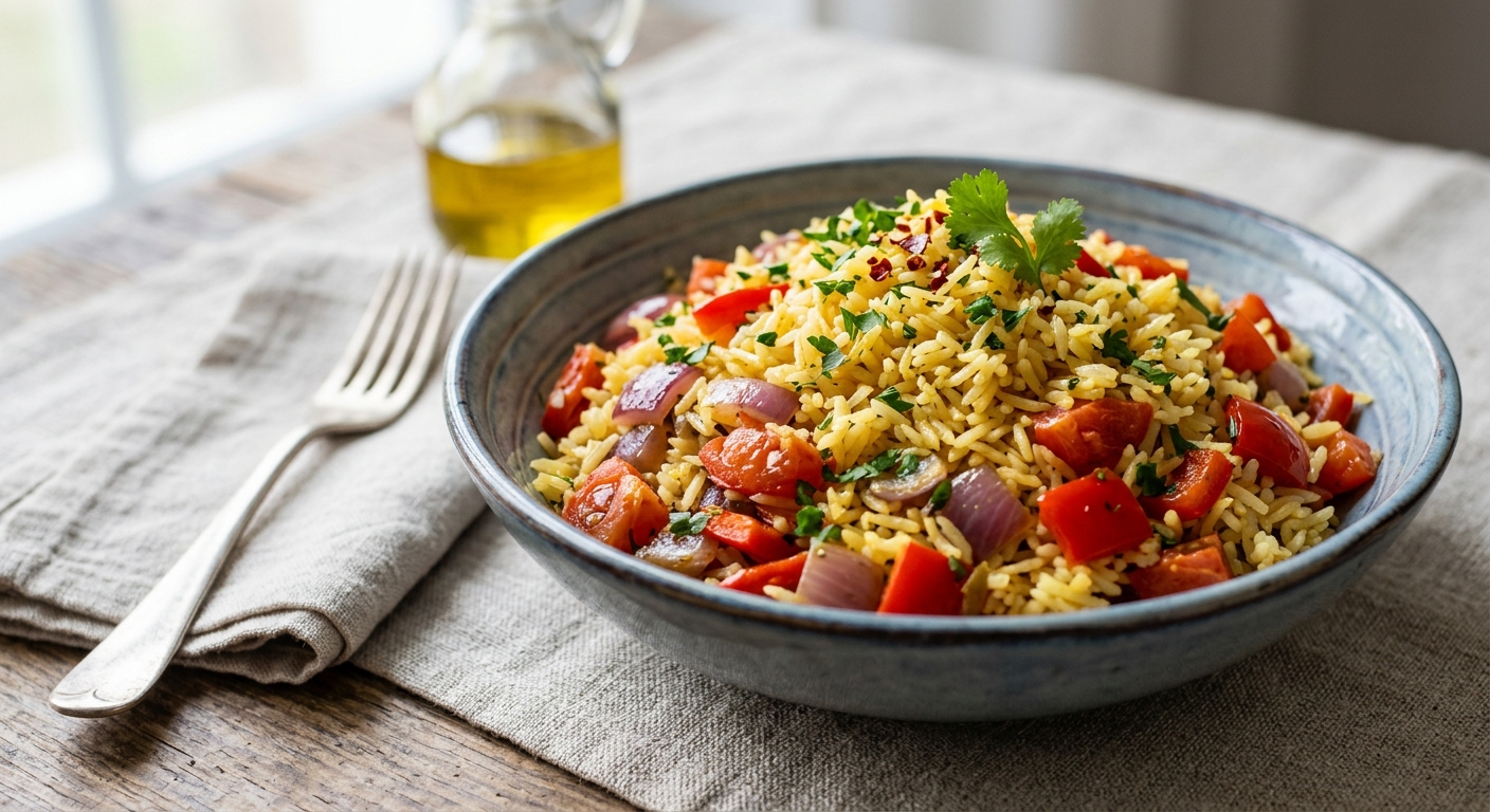 Riz pilaf aux légumes rapide