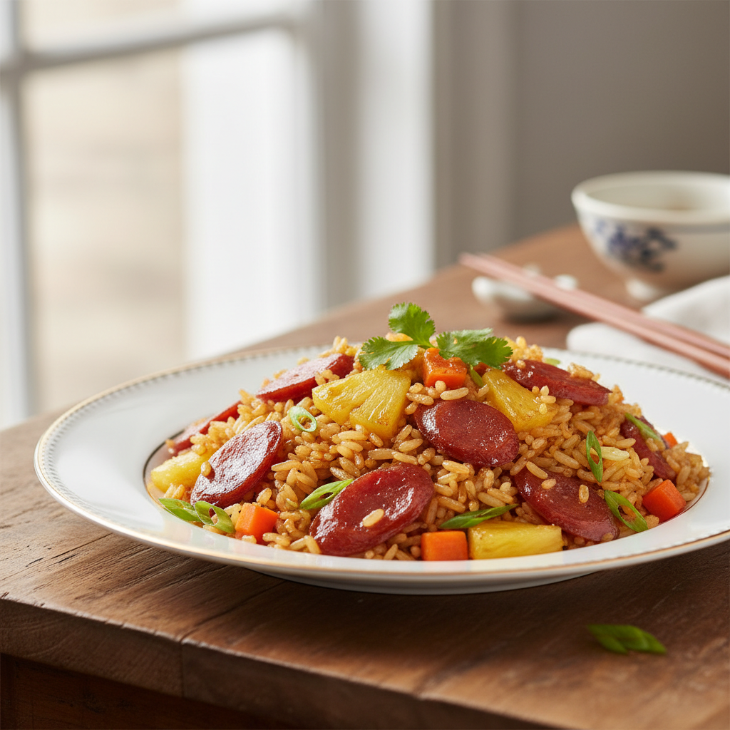 Riz sauté à la saucisse chinoise
