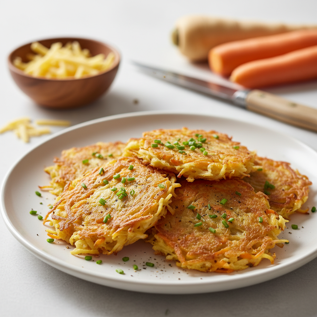 Röstis de panais & carottes à la mimolette