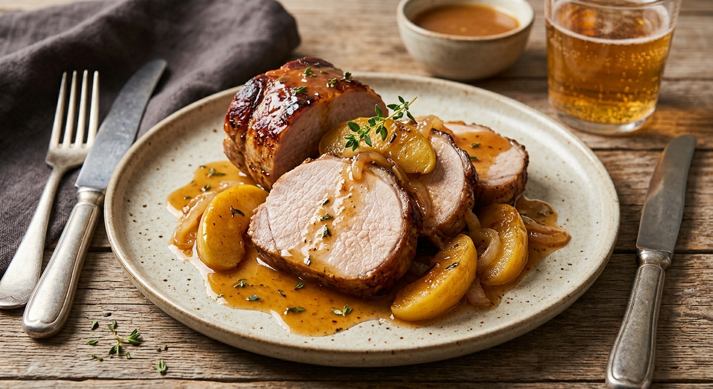 Rôti de porc aux pommes et cidre de Pinterest