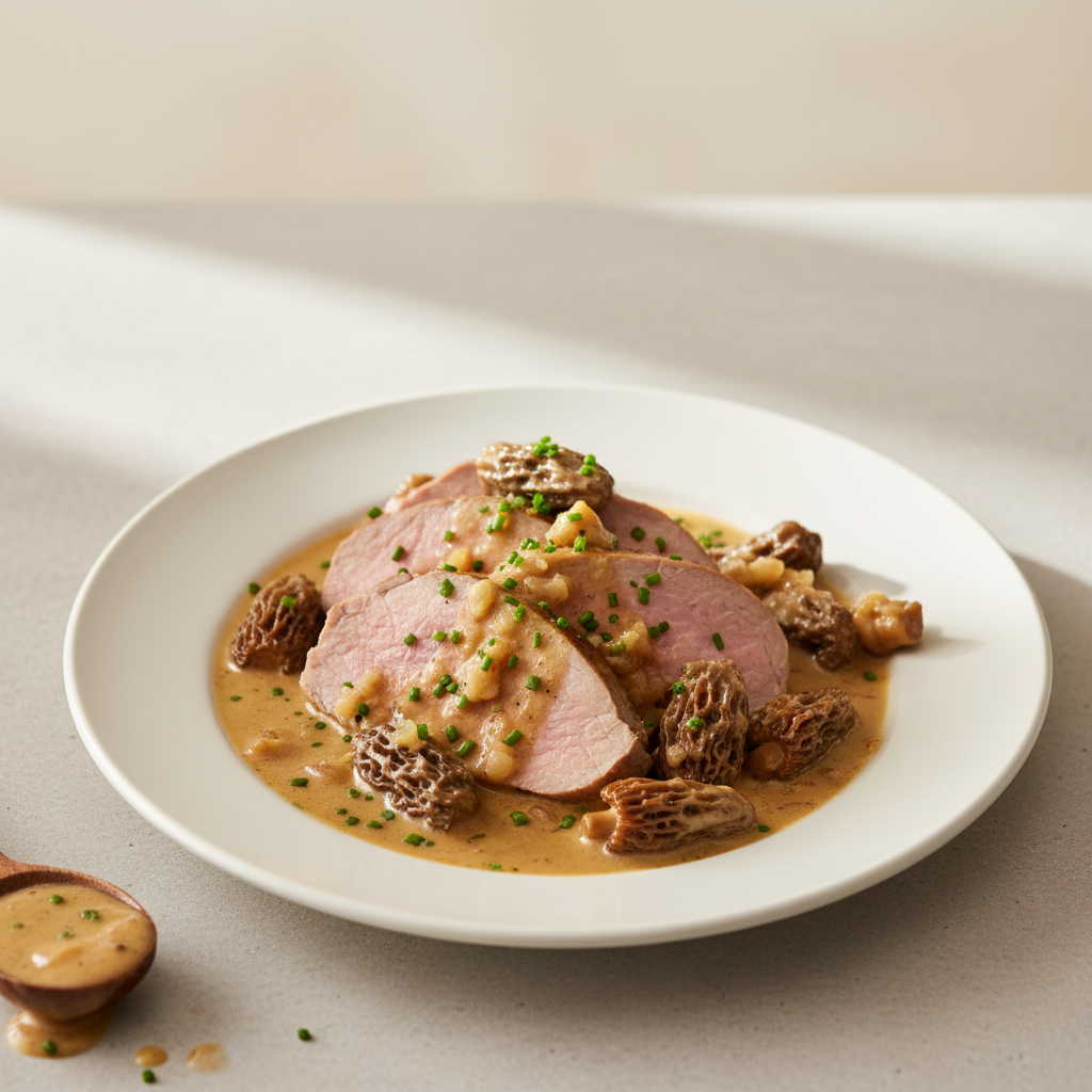 Rôti de veau aux morilles