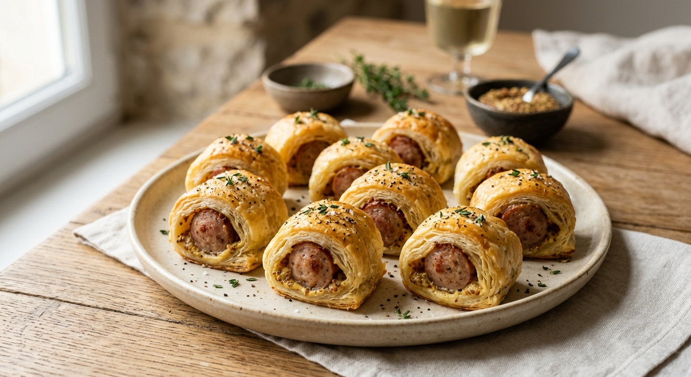 Roulés feuilletés à la saucisse