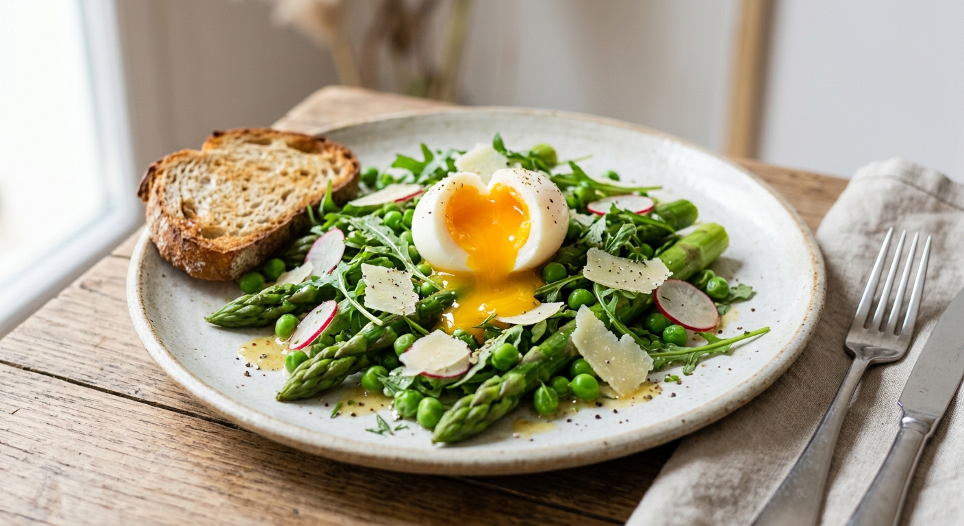 Salade d’asperges & oeuf mollet