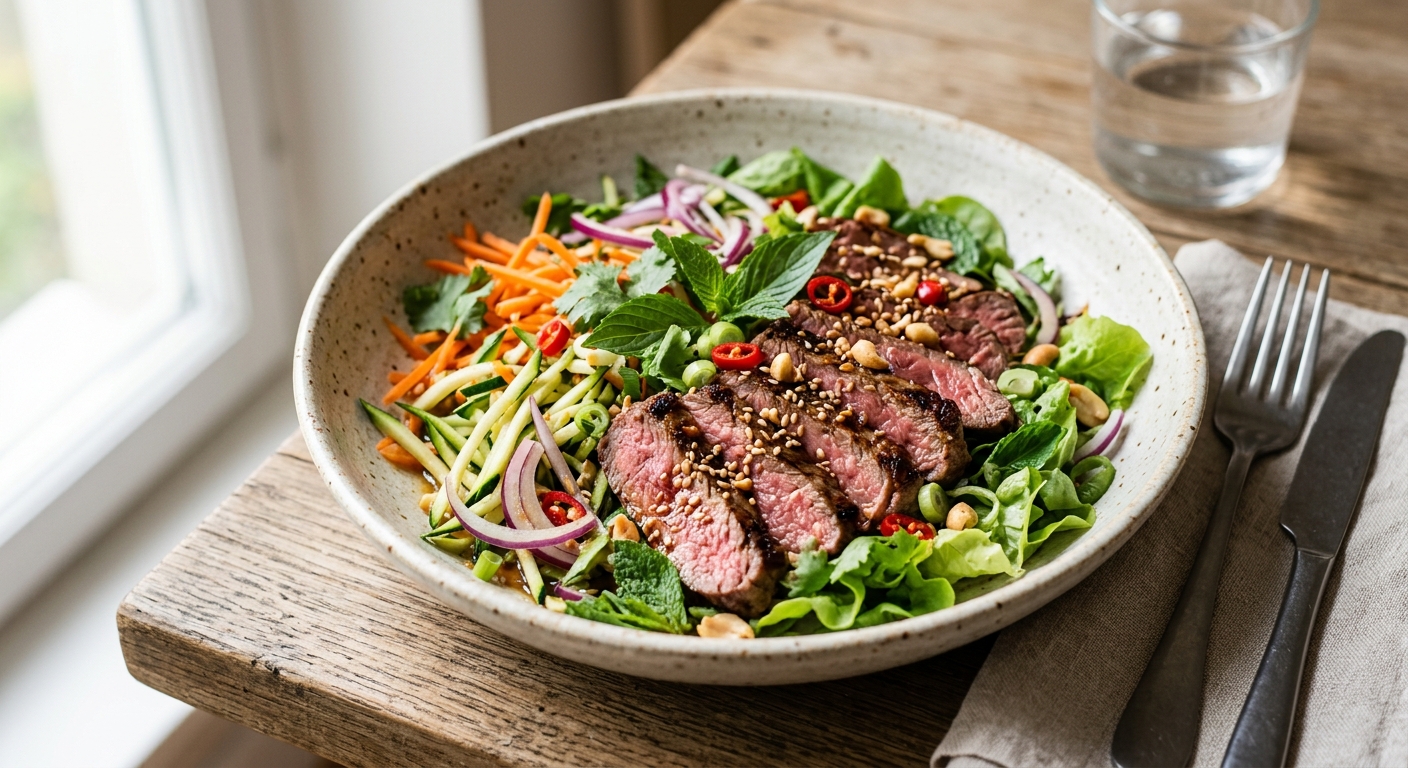 Salade de boeuf à la thaïe