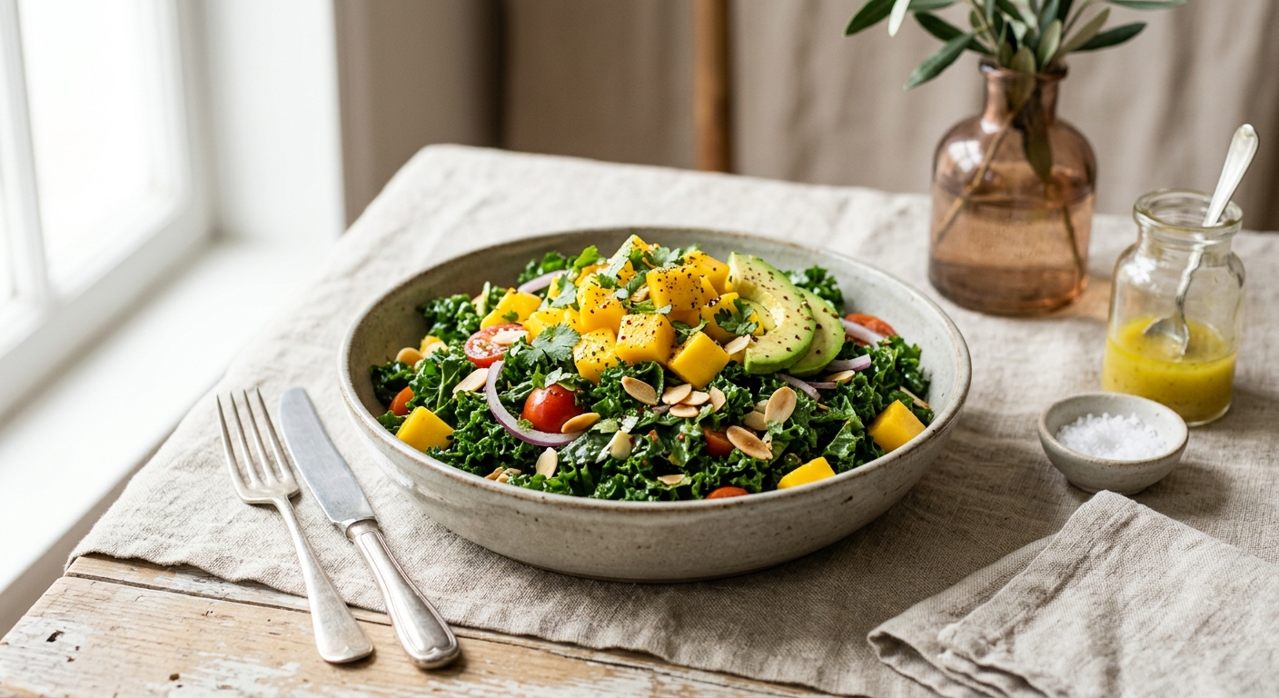 Salade de kale à la mangue