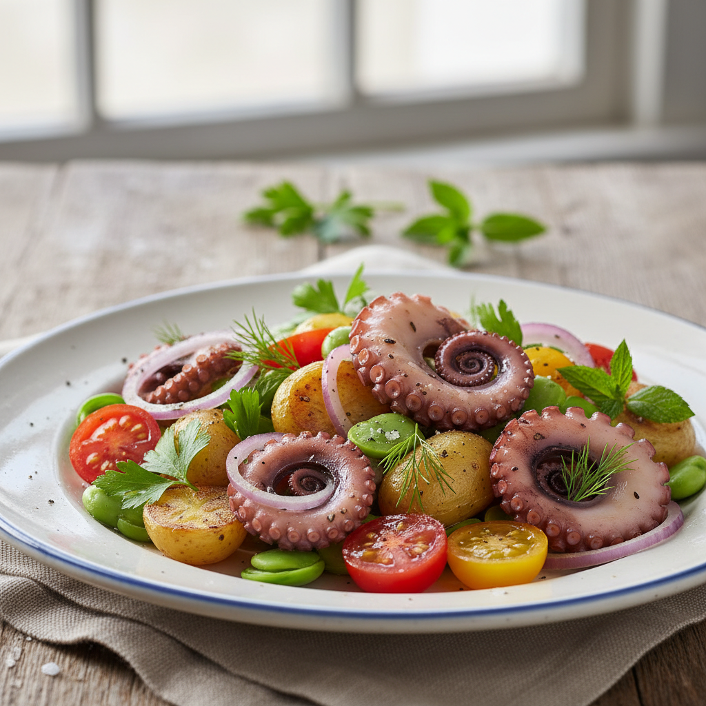 Salade de petits poulpes