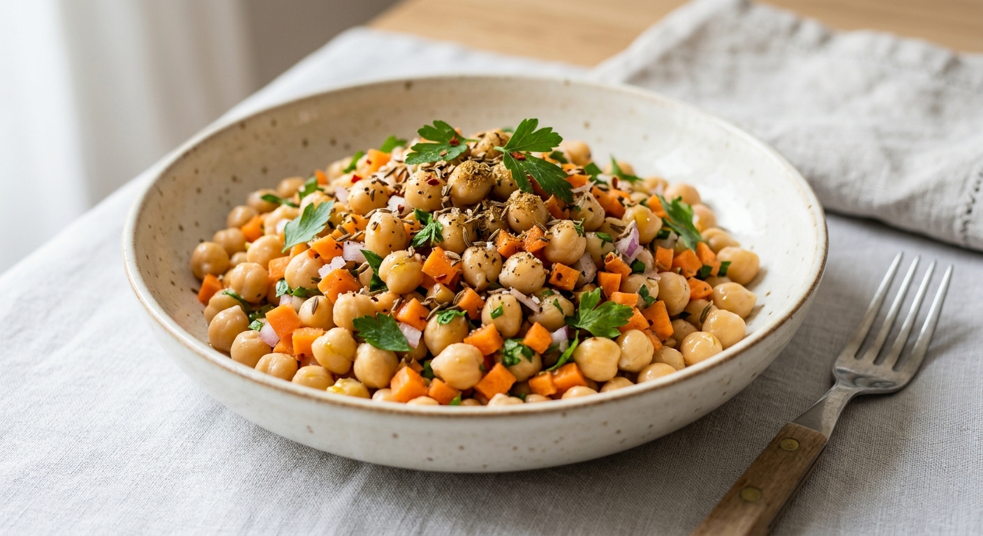 Salade de pois chiches au cumin