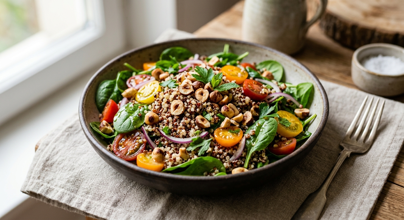 Salade de quinoa et épinards
