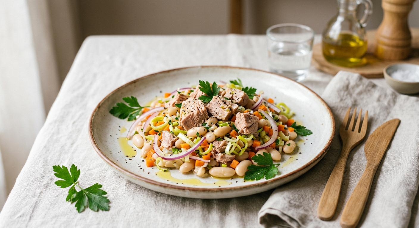 Salade de thon, haricots & oignons