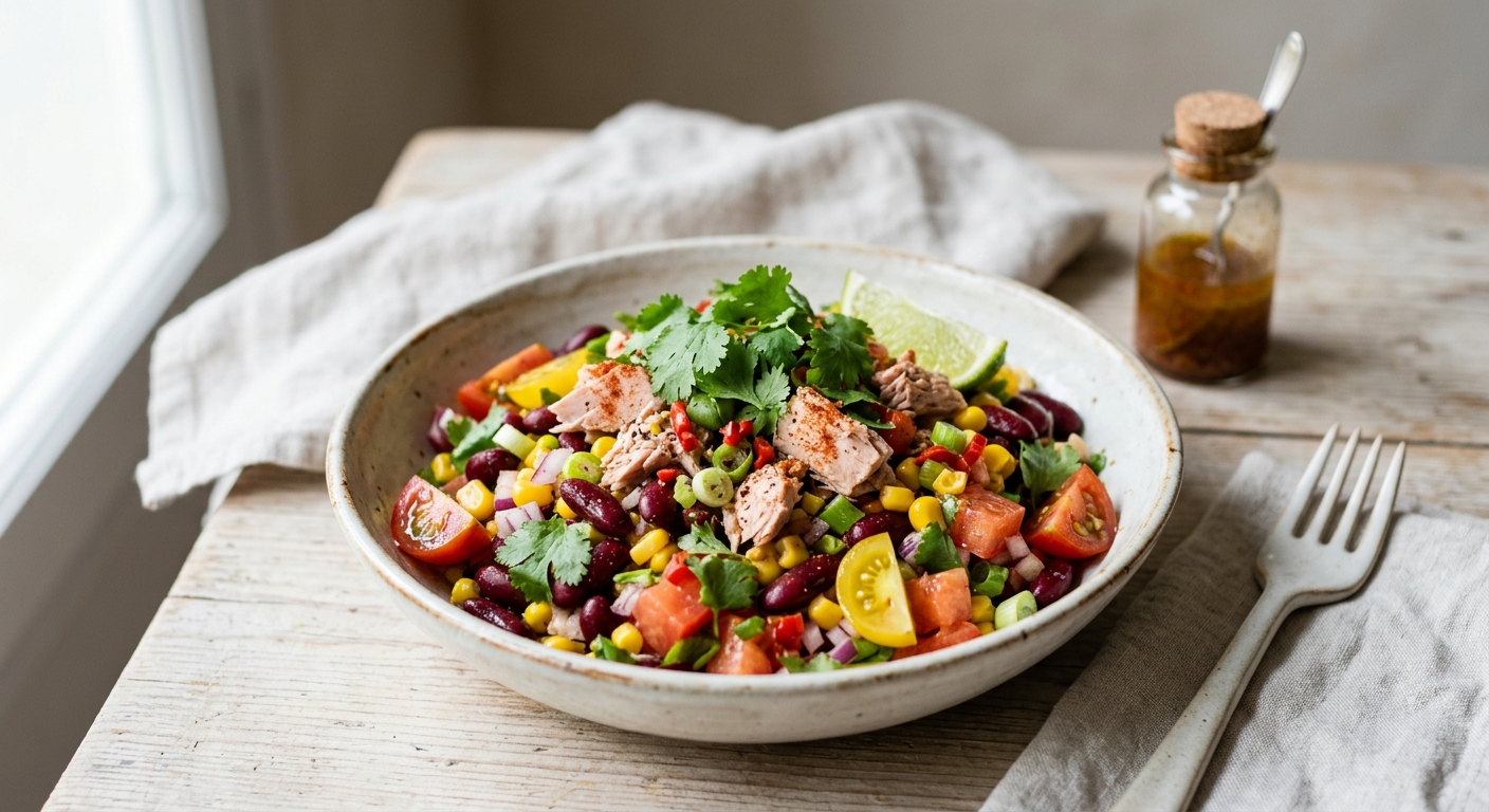 Salade mexicaine et sa vinaigrette épicée