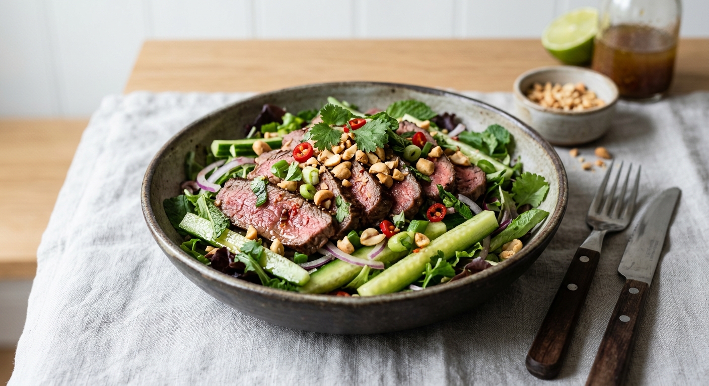 Salade thaï au boeuf et concombre