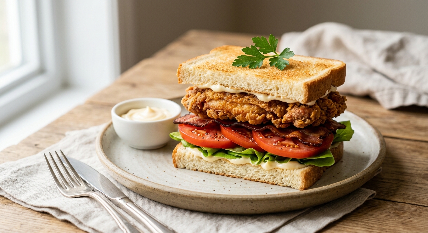 Sandwich BLT au poulet frit