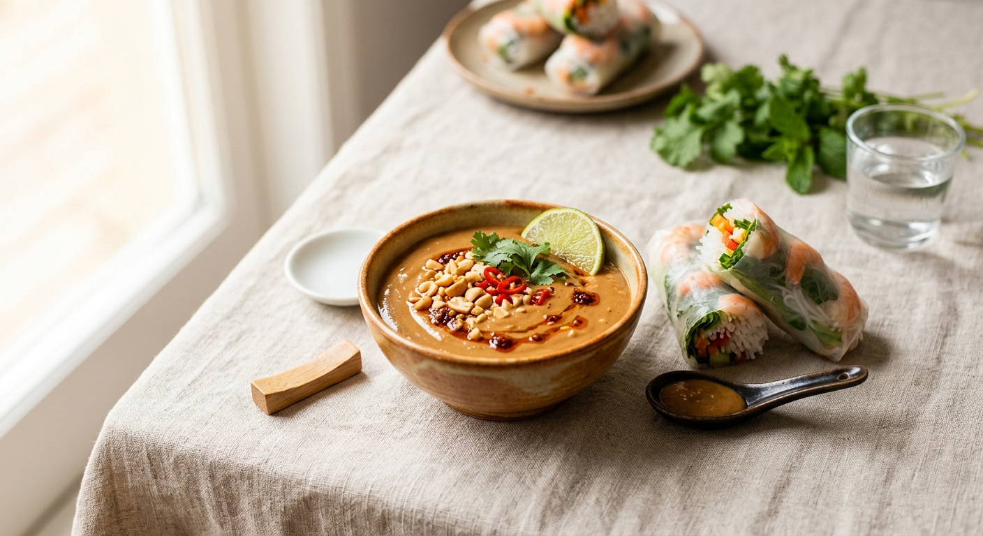 Sauce cacahuète pour rouleaux de printemps