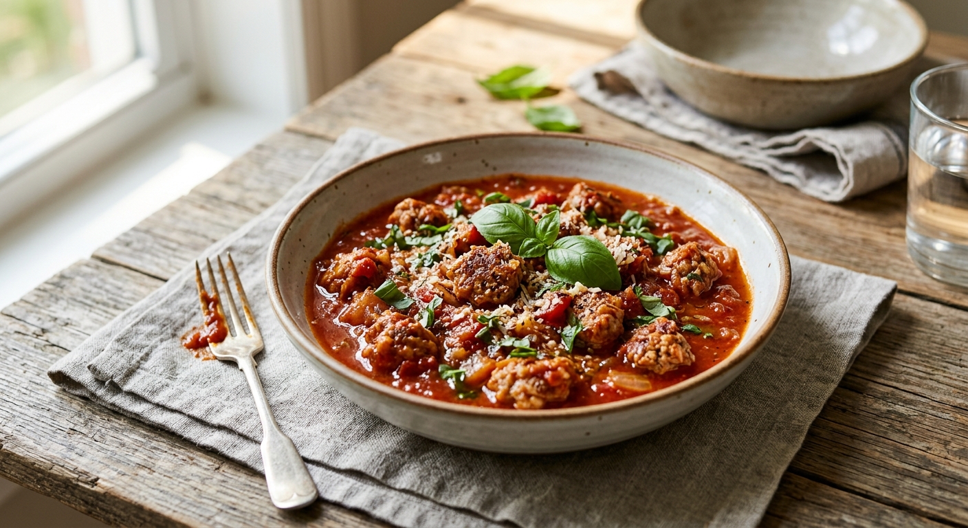 Sauce tomate maison avec saucisse italienne