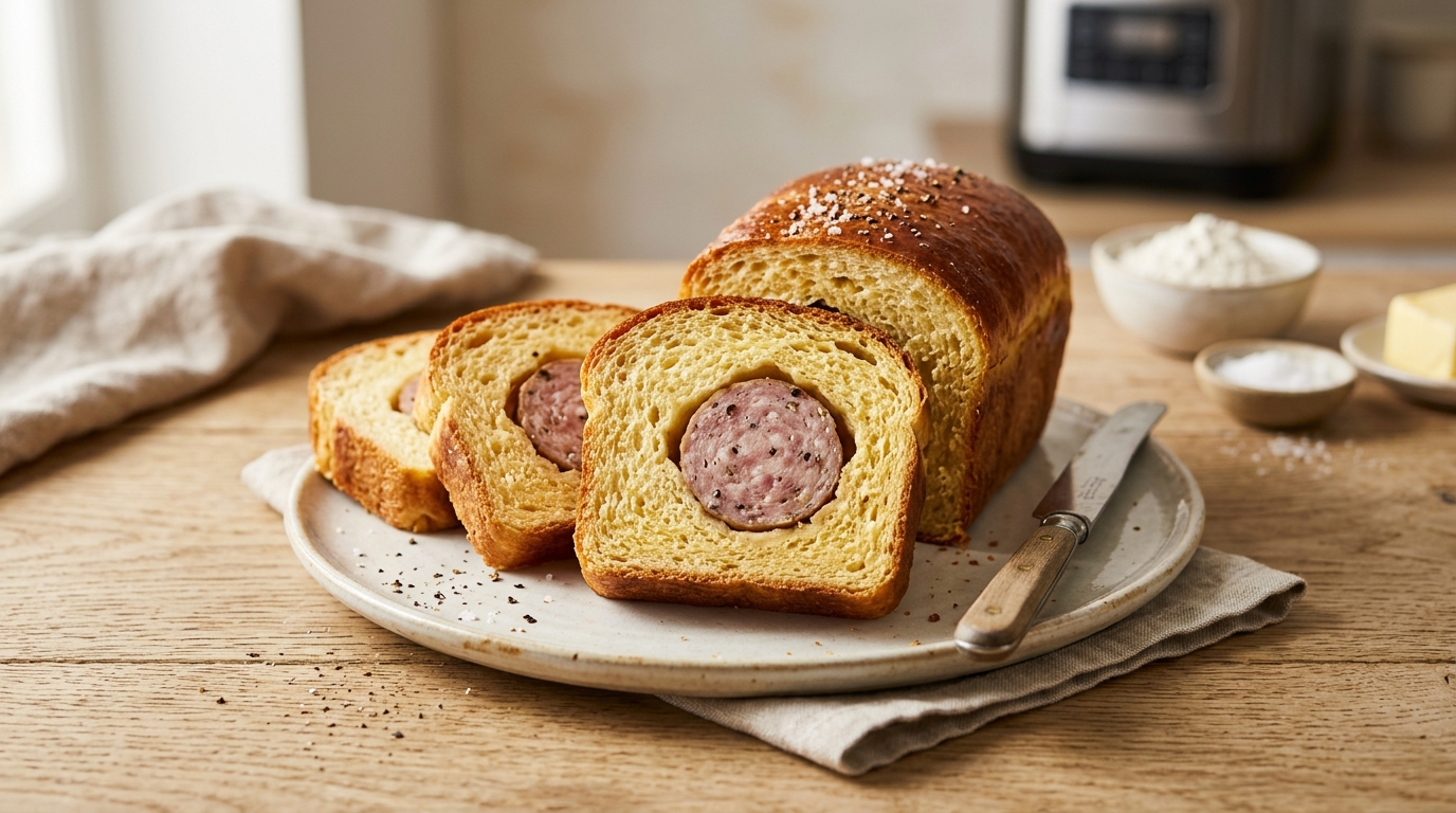Saucisson en brioche pour machine à pain