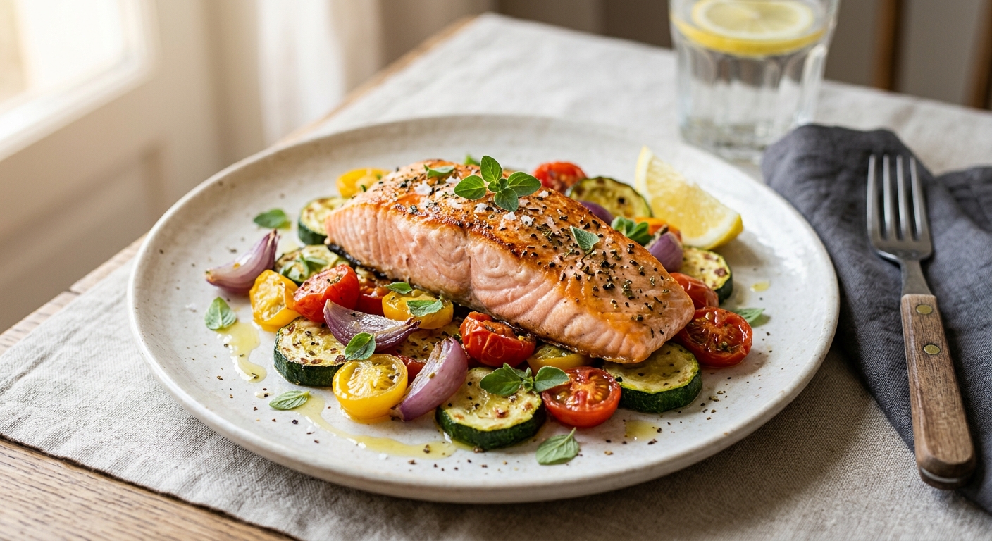 Saumon & légumes d'été