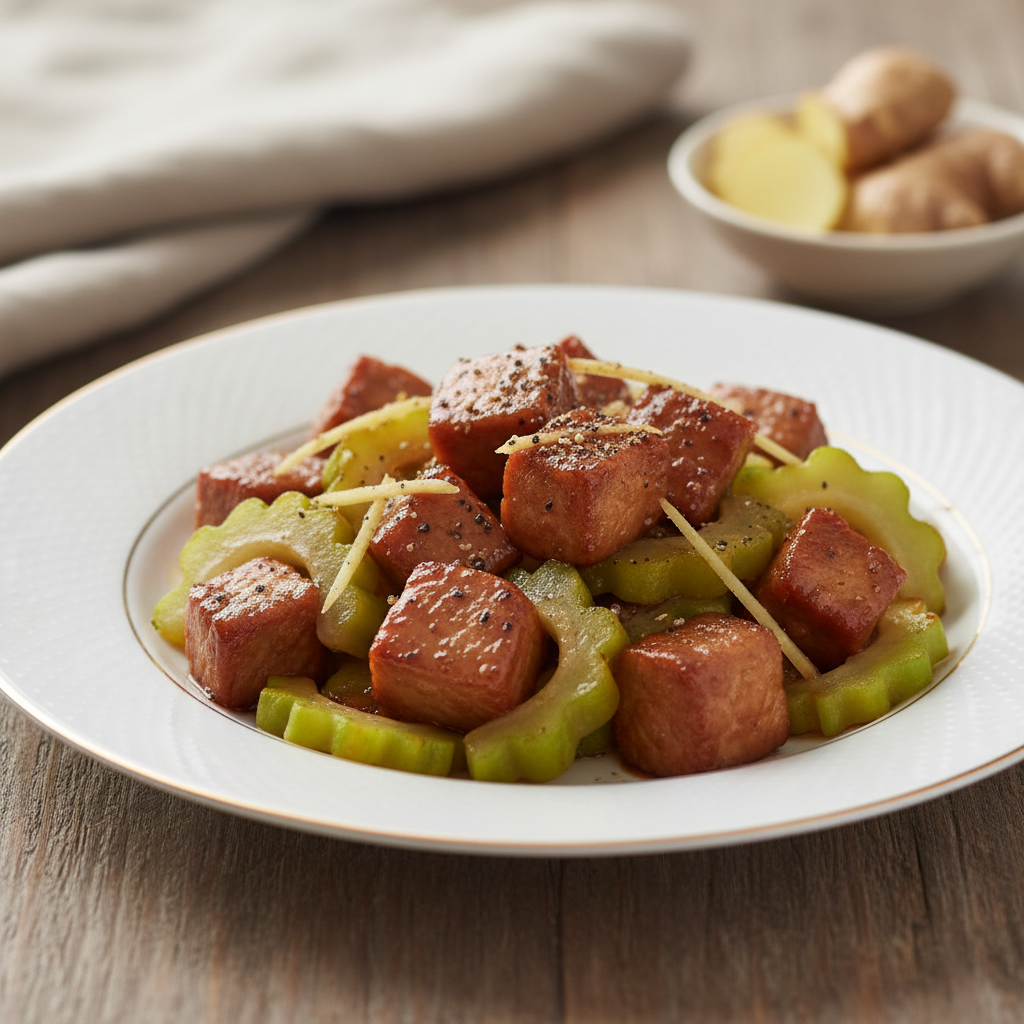 Sauté de porc aux chouchous et au gingembre