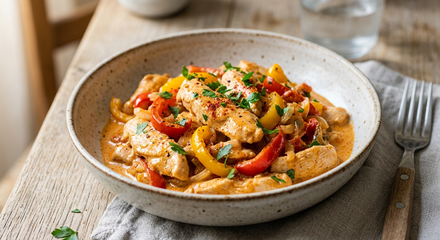 Sauté de poulet et poivrons au paprika