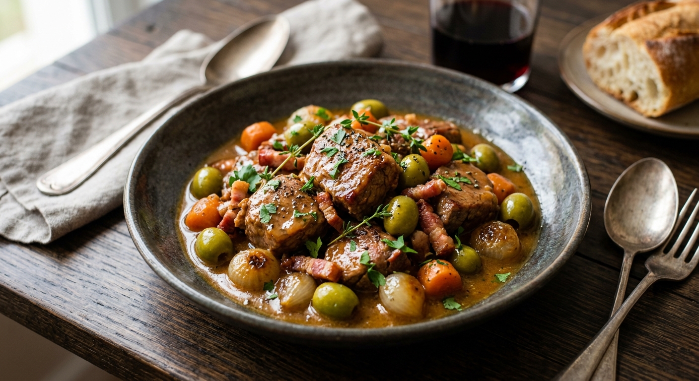 Sauté de veau aux olives
