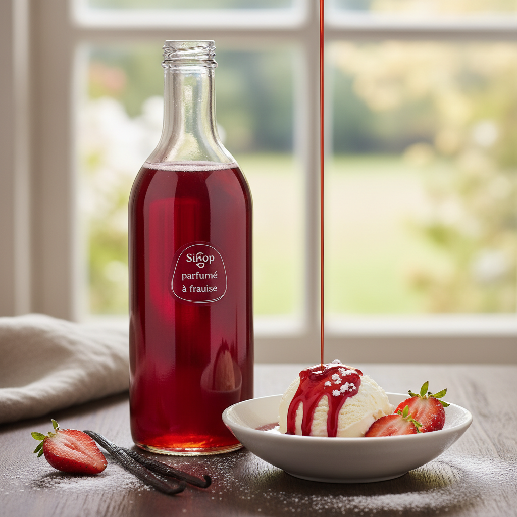 Sirop parfumé à la fraise