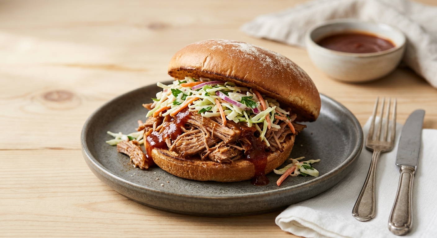 Slow Cooker Pulled Pork Sandwich
