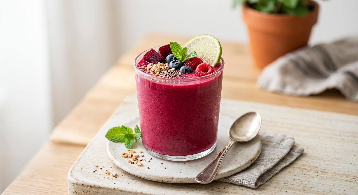 Smoothie aux betteraves et aux fruits rouges