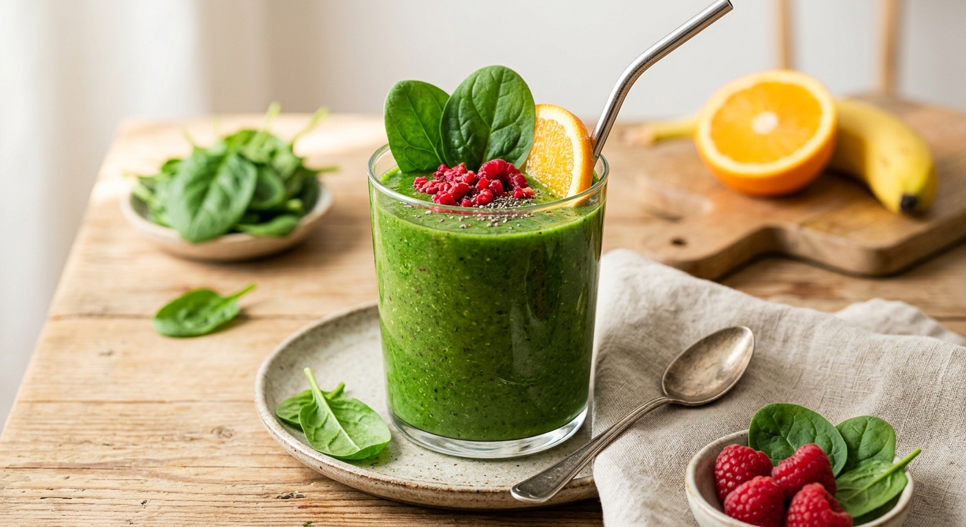Smoothie vert épinards orange - recette détox de green smoothie