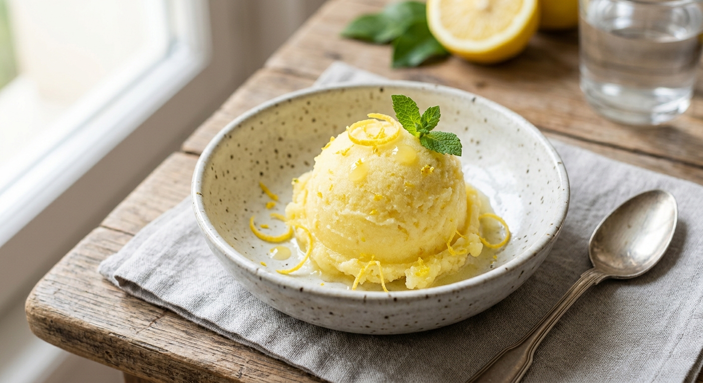 Sorbet au citron sans sorbetière