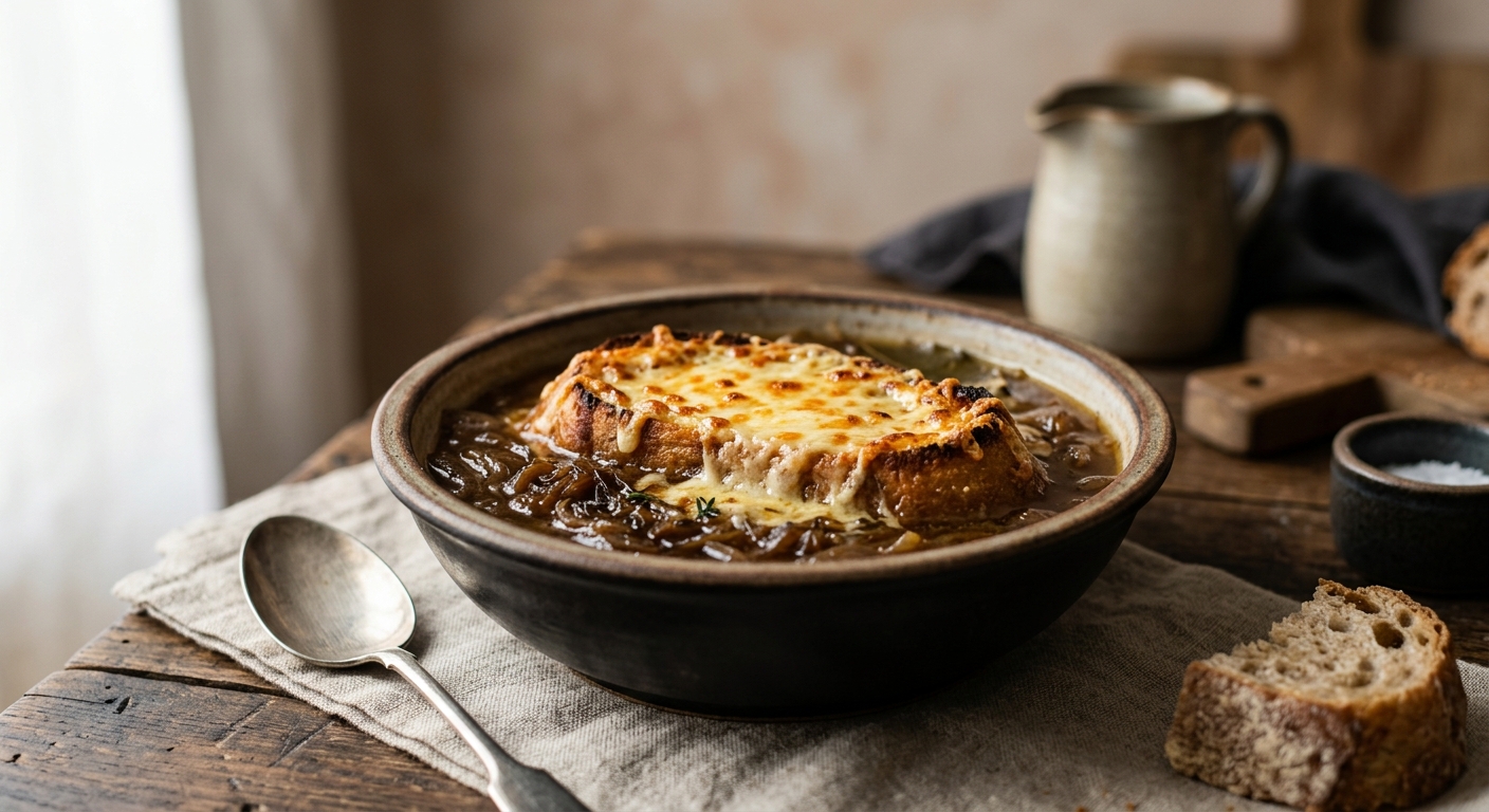 Soupe à l'oignon gratinée
