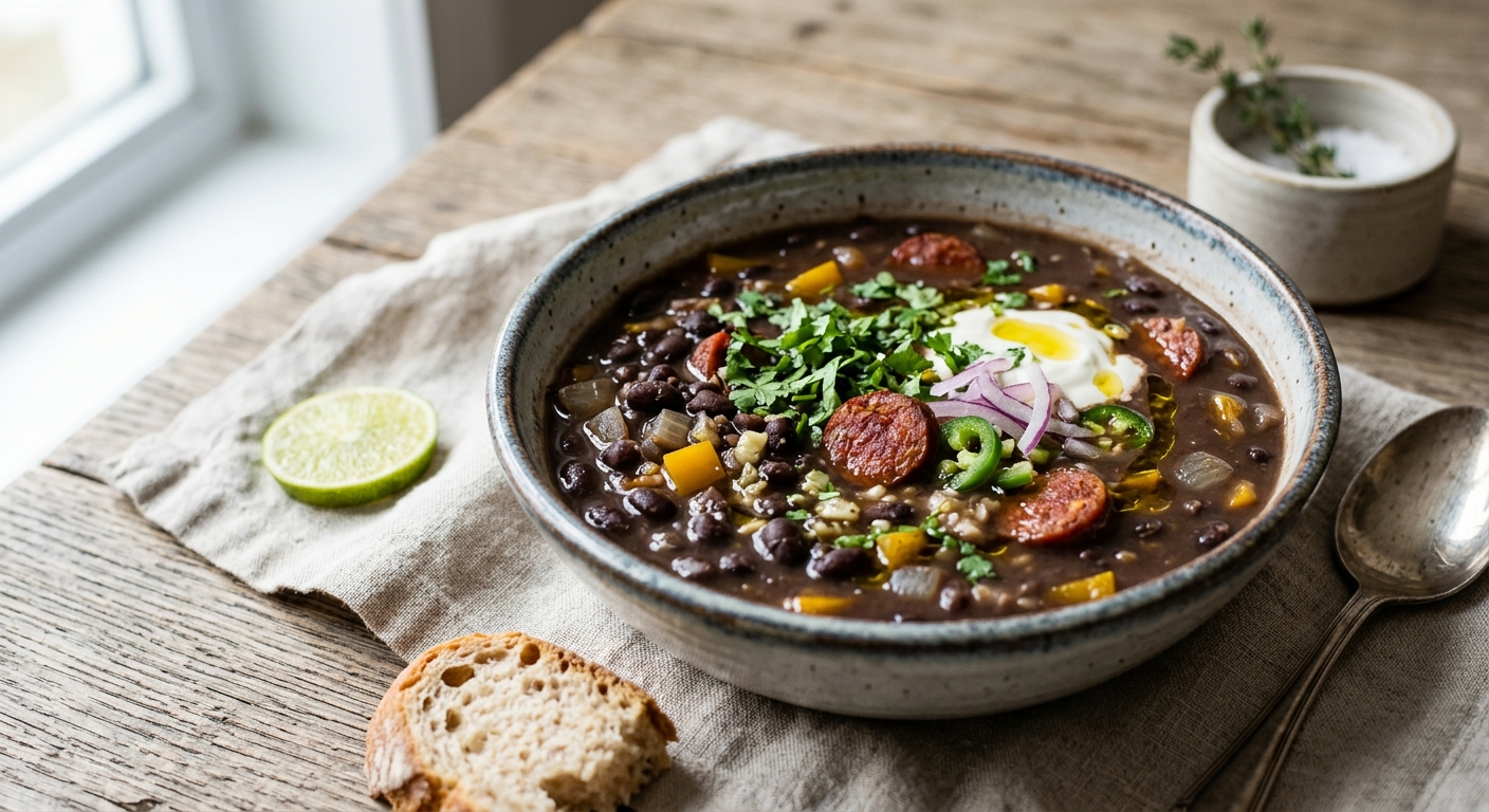 Soupe cubaine aux haricots noirs