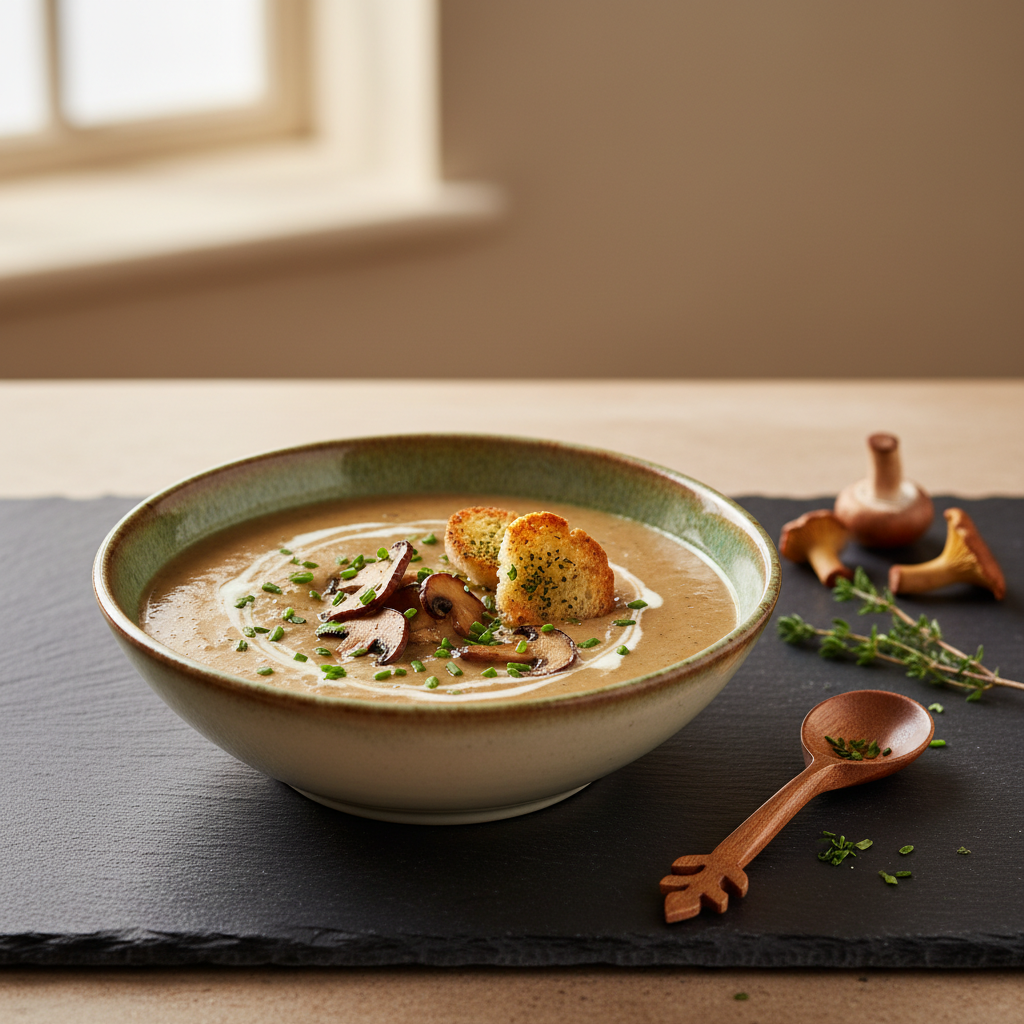 Soupe de champignons des bois