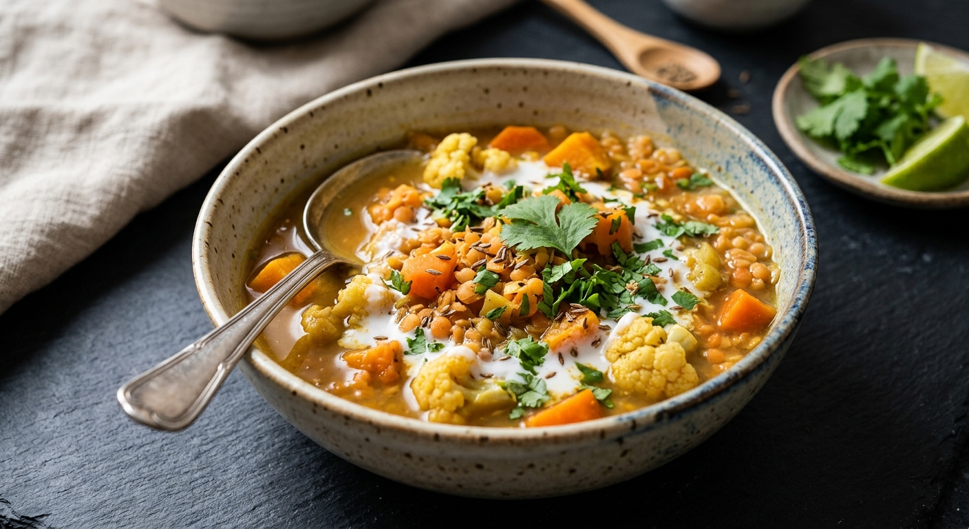 Soupe de légumes entiers à l'indienne