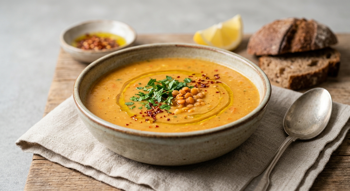 Soupe de lentilles corail turque