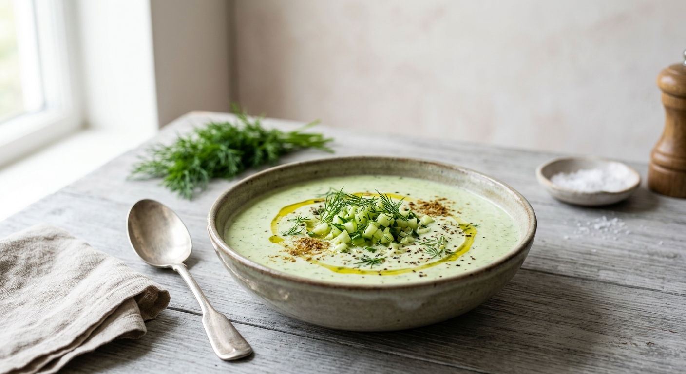 Soupe concombre froide