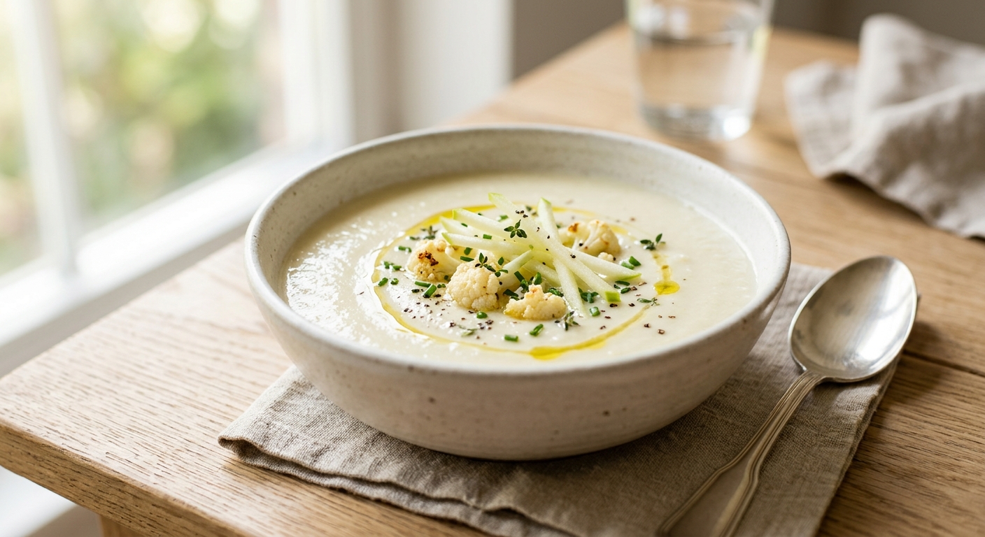 Soupe froide de chou-fleur aux pommes