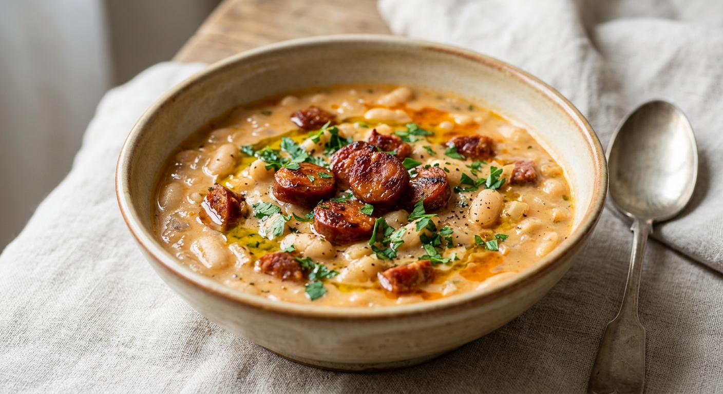 Soupe haricots blancs chorizo