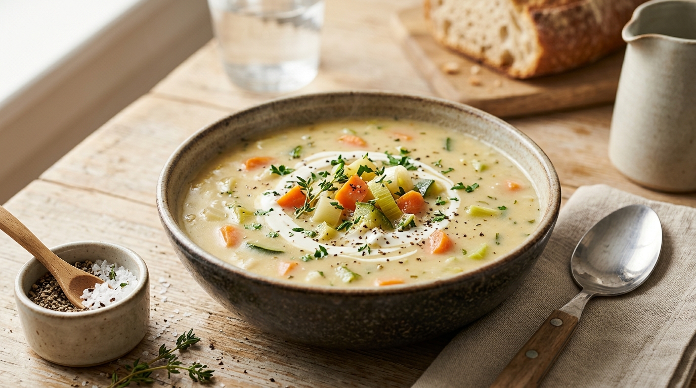 Soupe réconfortante aux légumes d'hiver