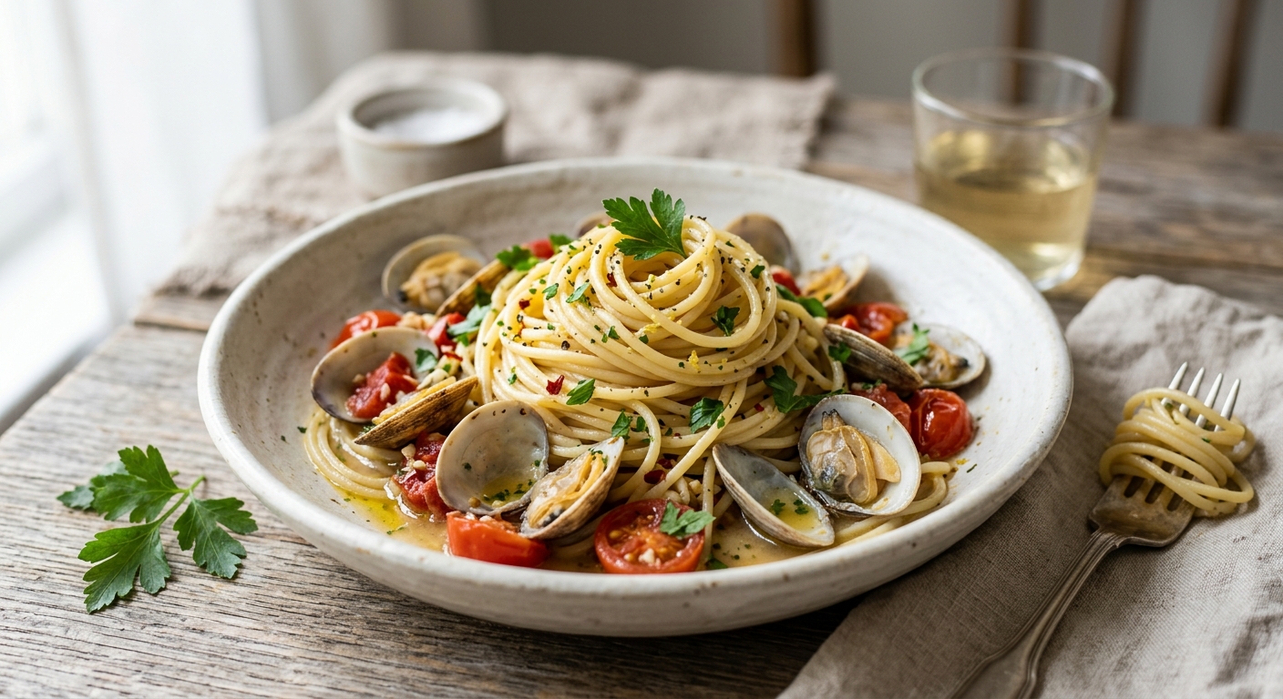 Spaghetti Alle Vongole (Spaghettis aux Palourdes)