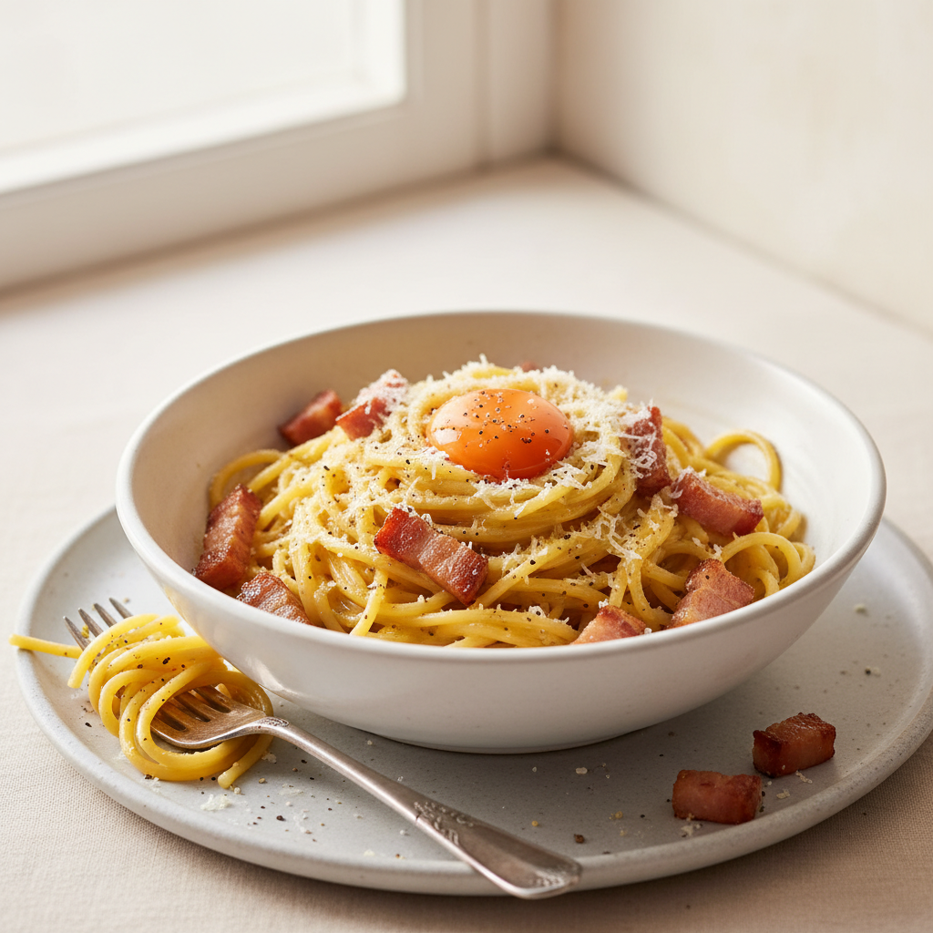 Spaghetti carbonara authentique