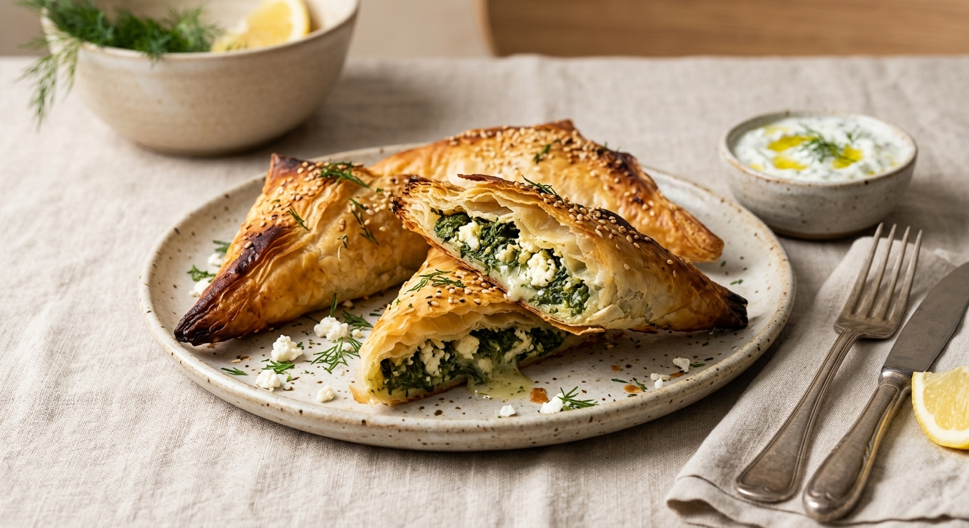 Spanakopita (feuilletés aux épinards et à la feta)