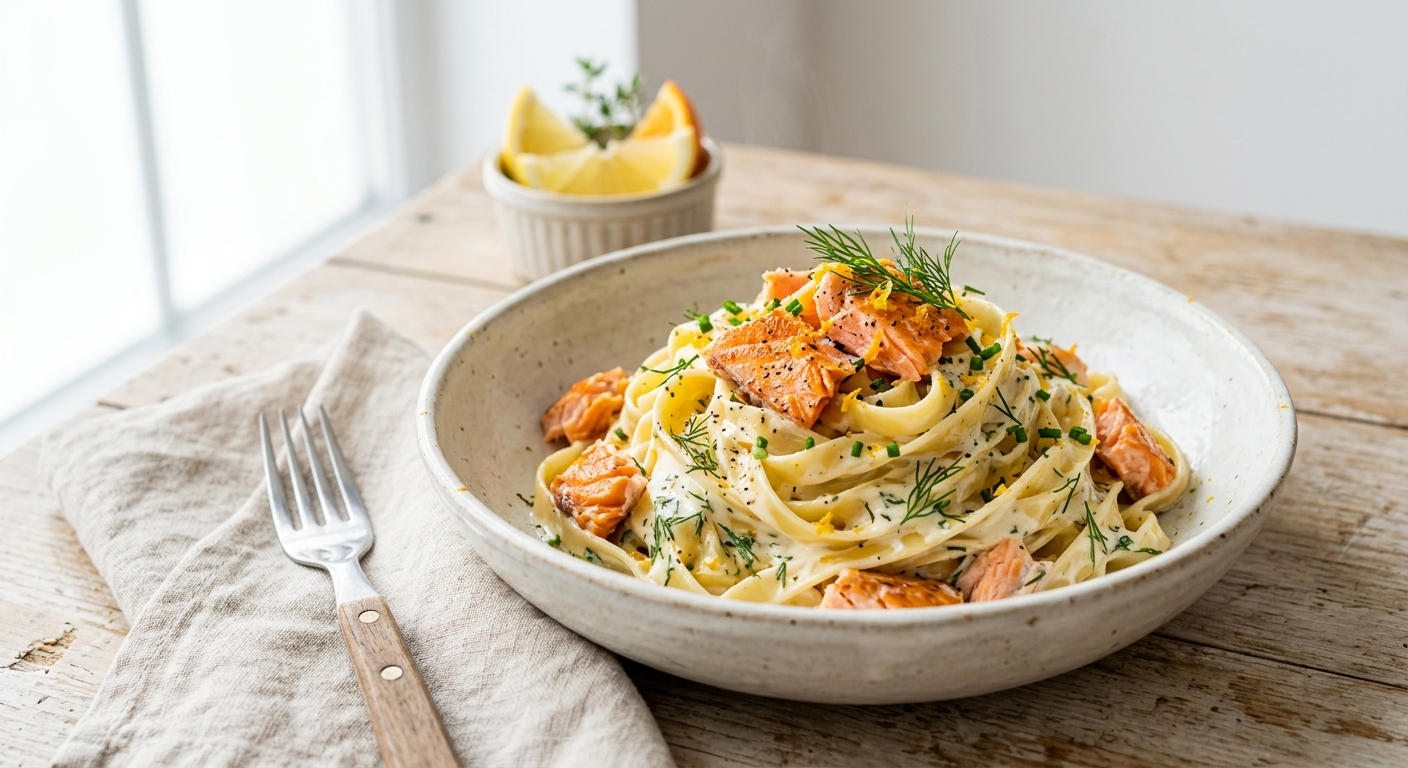 Tagliatelles au saumon et à la crème