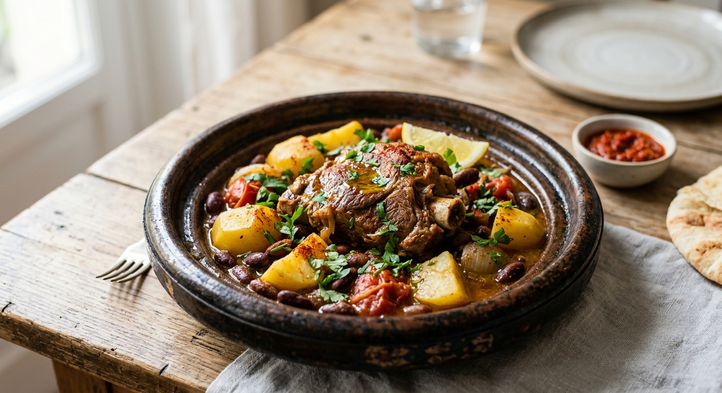 Tajine d'agneau aux 4 légumes et 5 épices