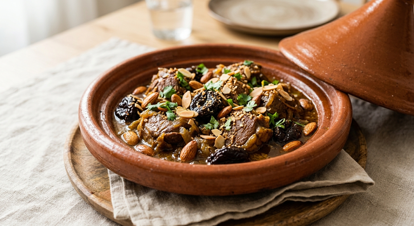 Tajine d'agneau aux pruneaux et amandes