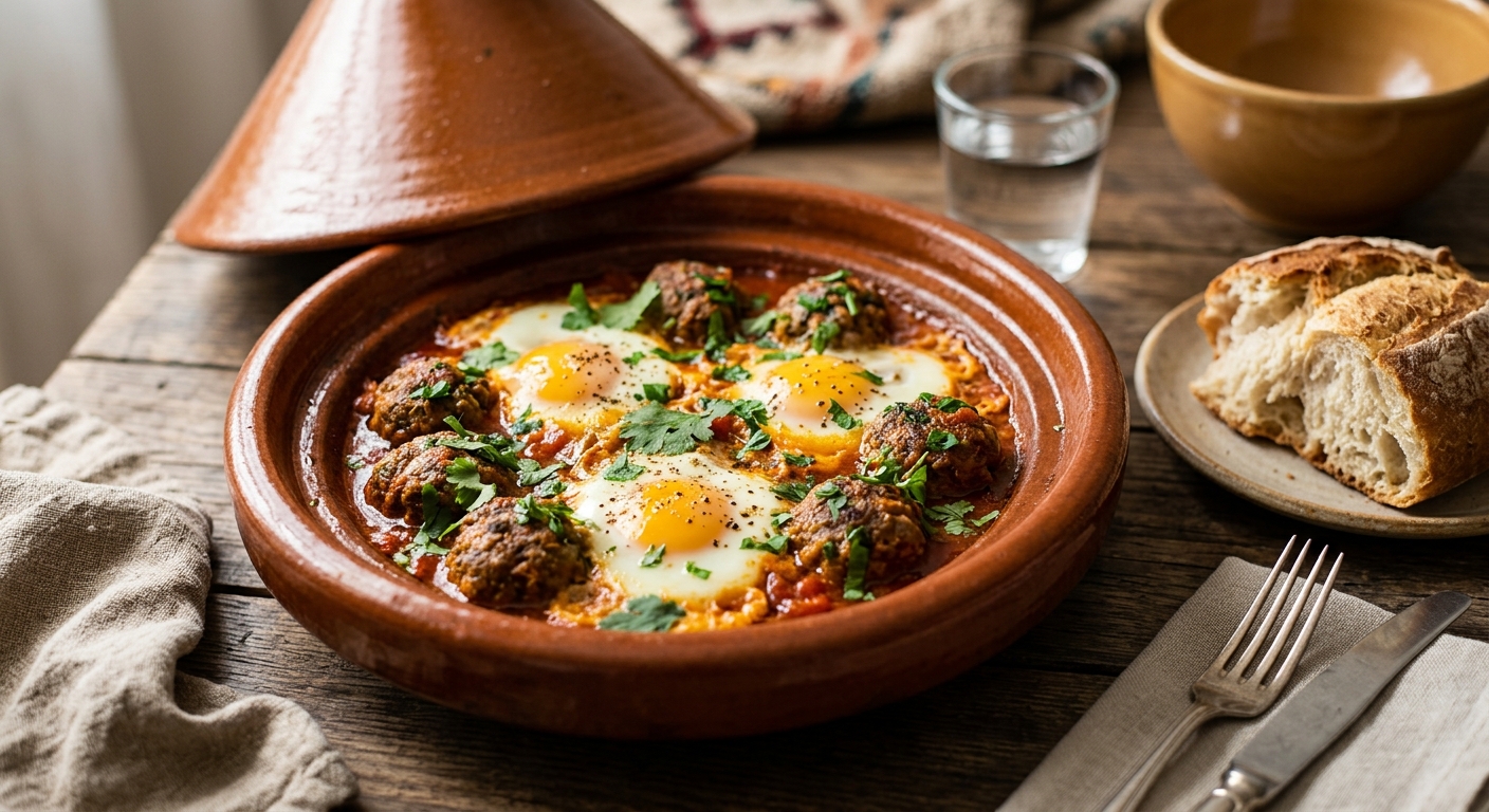 Tajine de keftas aux oeufs