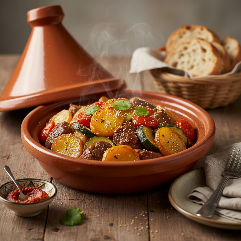 Tajine de ratatouille à la viande et au miel