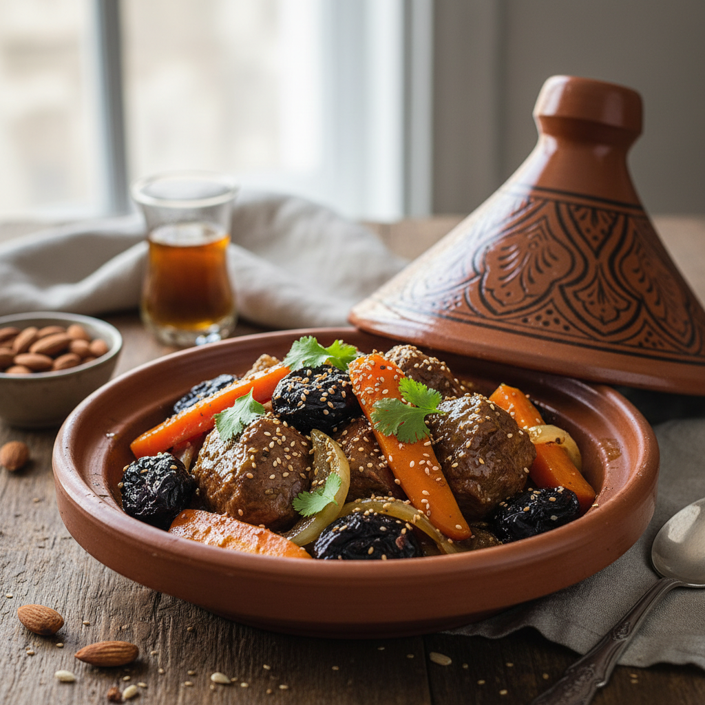 Tajine de veau aux pruneaux et au miel
