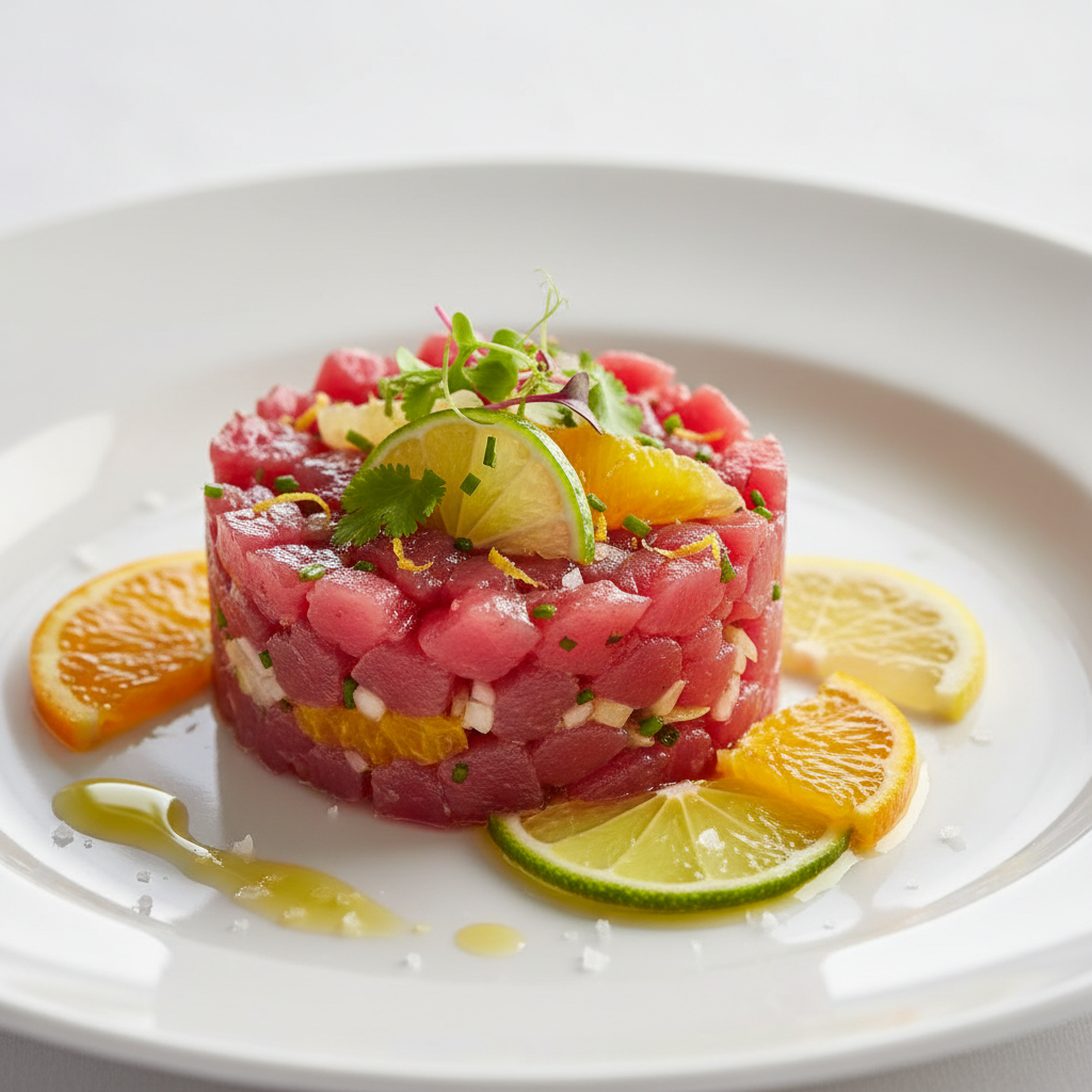Tartare de thon aux agrumes