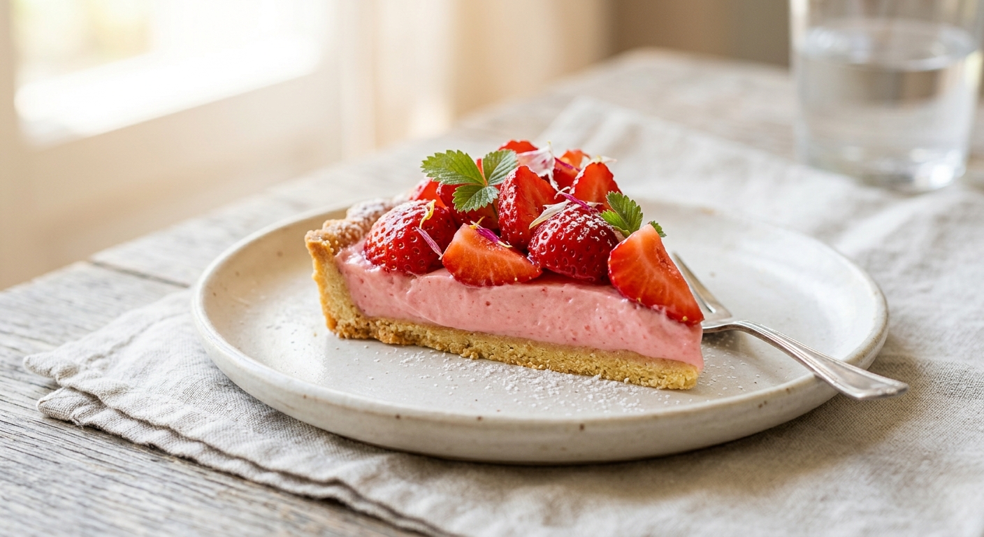 Tarte aux fraise sur crème de tagada