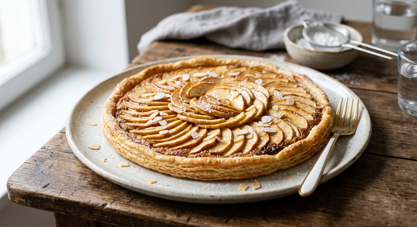 Tarte aux pommes et crème d'amandes maison