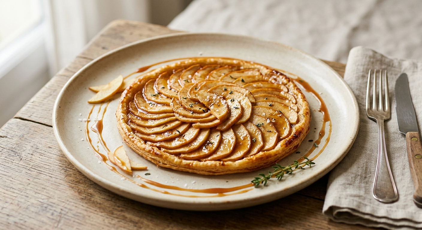 Tarte fine aux pommes et beurre salé cloclo